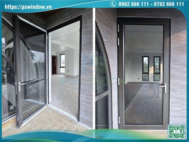 Mẫu cửa phòng mở quay 1 cánh phụ kiện Cmech