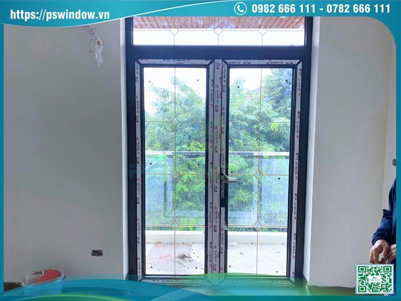Mẫu cửa phòng ngủ 2 cánh mở quay nhôm Maxpro cao cấp