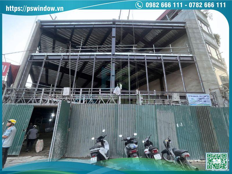 Quá trình lắp đặt khung nhôm mặt dựng