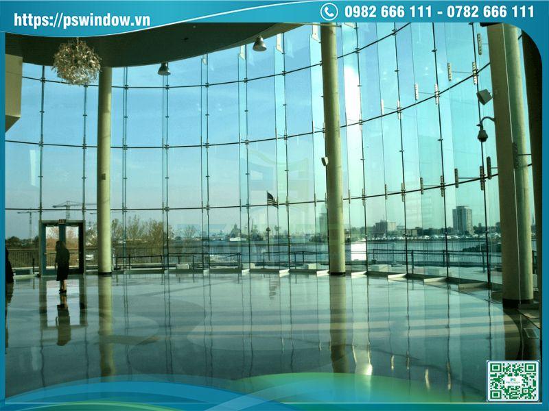 Vách kính mặt dựng hệ Spider cho sảnh chính tòa nhà văn phòng, TTTM