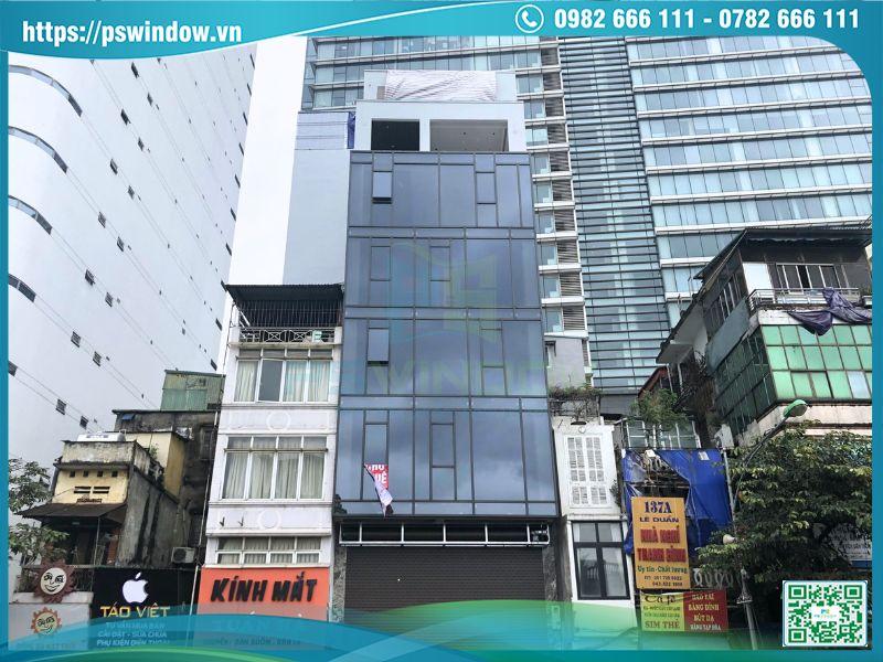 Vách kính mặt dựng lộ đố Pswindow thi công