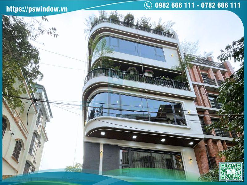 Vách kính phản quang mặt tiền lắp đặt hoàn thiện