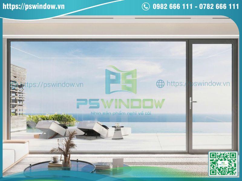 Cửa nhôm DERCHI mở quay 1 cánh và vách kính cố định Cửa nhôm DERCHI mở quay 1 cánh và vách kính cố định