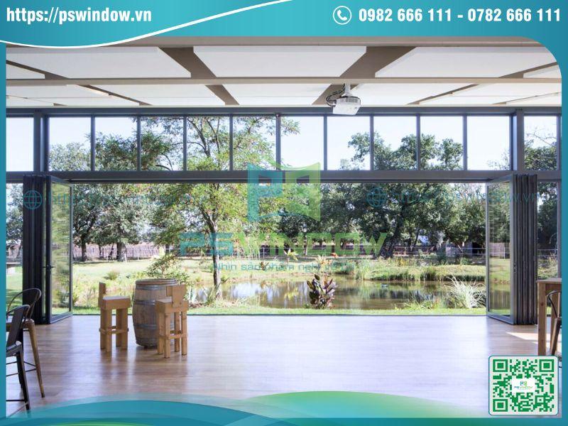 Cửa nhôm kính gấp trượt bền đẹp, chống chịu thời tiết tốt Cửa nhôm kính gấp trượt bền đẹp, chống chịu thời tiết tốt