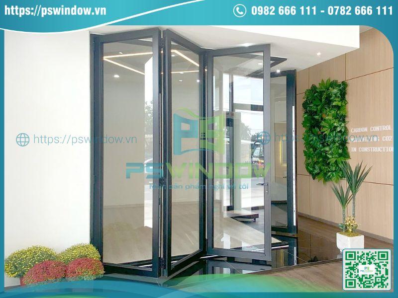 Cửa nhôm Nhật Maxpro xếp trượt màu đen tối giản Cửa nhôm Nhật Maxpro xếp trượt màu đen tối giản