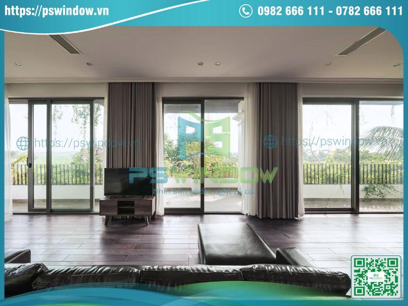 Hệ thống cửa lùa hiện đại cho ban công rộng Hệ thống cửa lùa hiện đại cho ban công rộng
