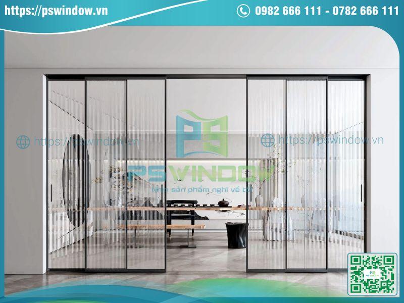Mẫu cửa lùa slim kính sóng tinh tế, thẩm mỹ Mẫu cửa lùa slim kính sóng tinh tế, thẩm mỹ
