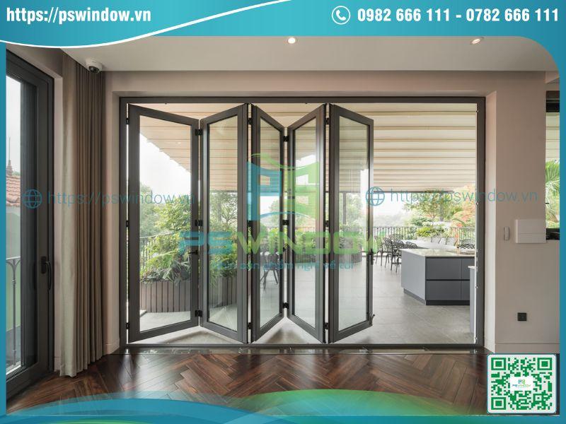 Mẫu cửa nhôm châu Âu xếp trượt hiện đại Mẫu cửa nhôm châu Âu xếp trượt hiện đại