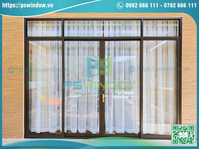 Mẫu cửa nhôm kính lùa 4 cánh thanh mảnh, cực kỳ sang trọng Mẫu cửa nhôm kính lùa 4 cánh thanh mảnh, cực kỳ sang trọng
