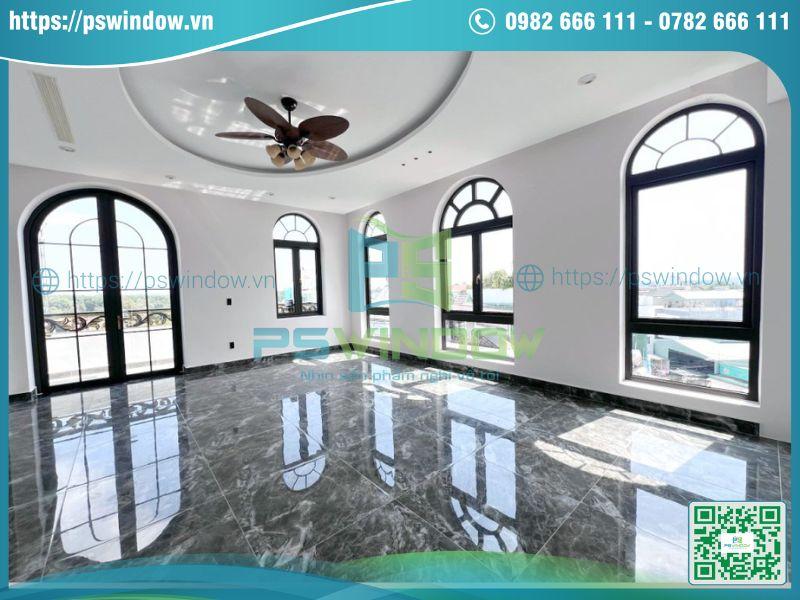 Mẫu cửa nhôm Nhật Maxpro mở quay uốn vòm sang trọng Mẫu cửa nhôm Nhật Maxpro mở quay uốn vòm sang trọng
