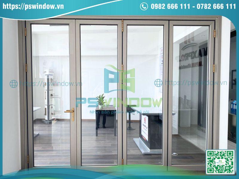 Mẫu cửa nhôm xếp trượt 4 cánh nhôm Maxpro Mẫu cửa nhôm xếp trượt 4 cánh nhôm Maxpro