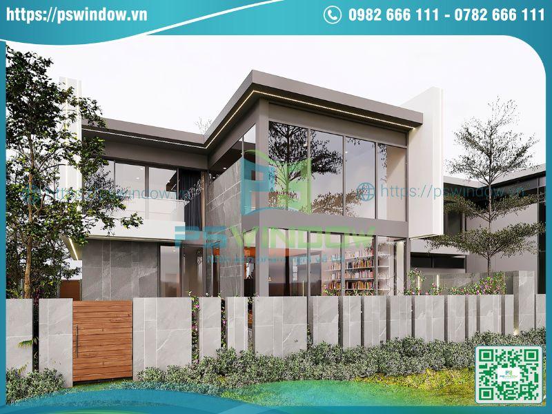 Nhà lắp nhiều cửa kính sang trọng, hiện đại và gần gũi thiên nhiên Nhà lắp nhiều cửa kính sang trọng, hiện đại và gần gũi thiên nhiên