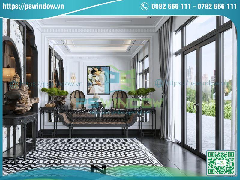 Thiết kế cửa nhôm kính cho kiến trúc Indochine Thiết kế cửa nhôm kính cho kiến trúc Indochine