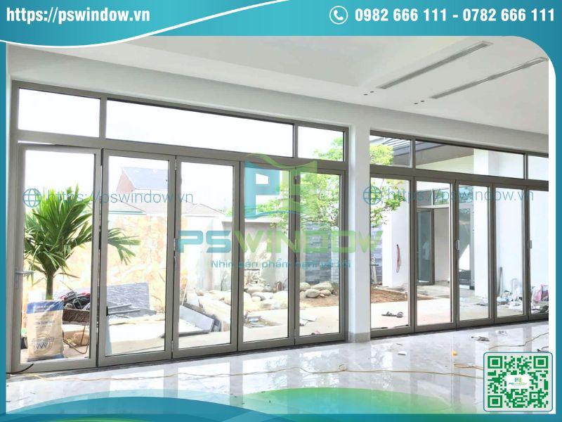 Thiết kế cửa nhôm xếp gấp 5 cánh tối ưu không gian Thiết kế cửa nhôm xếp gấp 5 cánh tối ưu không gian