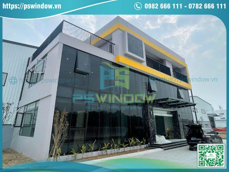 Tòa văn phòng điều hành thi công mặt dựng Xingfa, kính hộp Low-e cao cấp Tòa văn phòng điều hành thi công mặt dựng Xingfa, kính hộp Low-e cao cấp