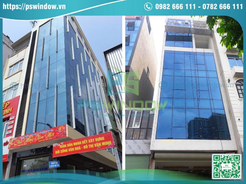 Vách kính mặt dựng sử dụng kính cường lực cao cấp Vách kính mặt dựng sử dụng kính cường lực cao cấp