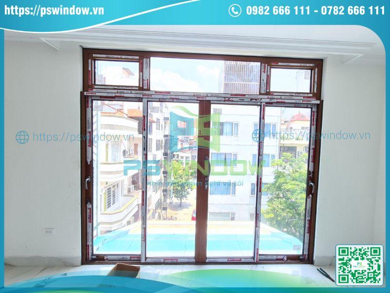 Bộ cửa nhôm kính thiết kế ô fix trên Bộ cửa nhôm kính thiết kế ô fix trên
