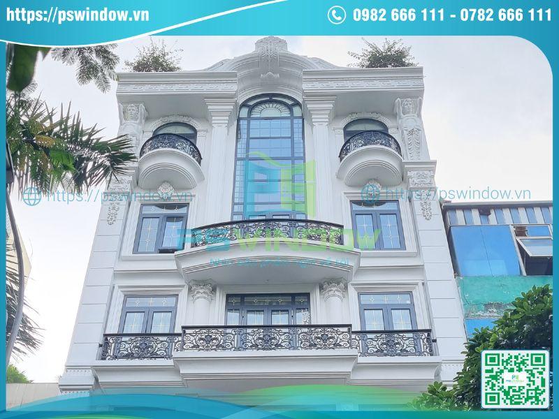 Công trình cửa nhôm cao cấp kính nan chia ô Pswindow Công trình cửa nhôm cao cấp kính nan chia ô Pswindow