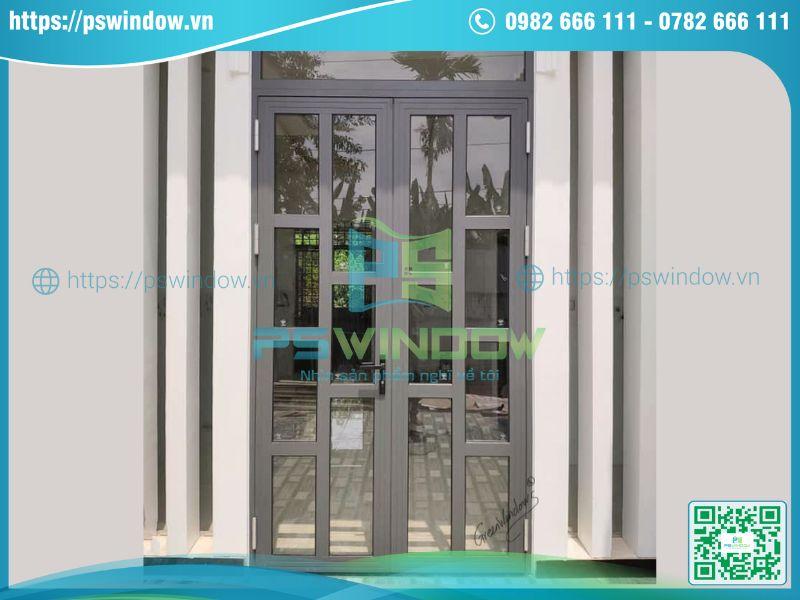 Cửa nhôm 2 cánh mở quay chia ô lệch Cửa nhôm 2 cánh mở quay chia ô lệch