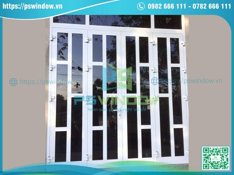 Cửa nhôm chia ô 4 cánh màu trắng Cửa nhôm chia ô 4 cánh màu trắng