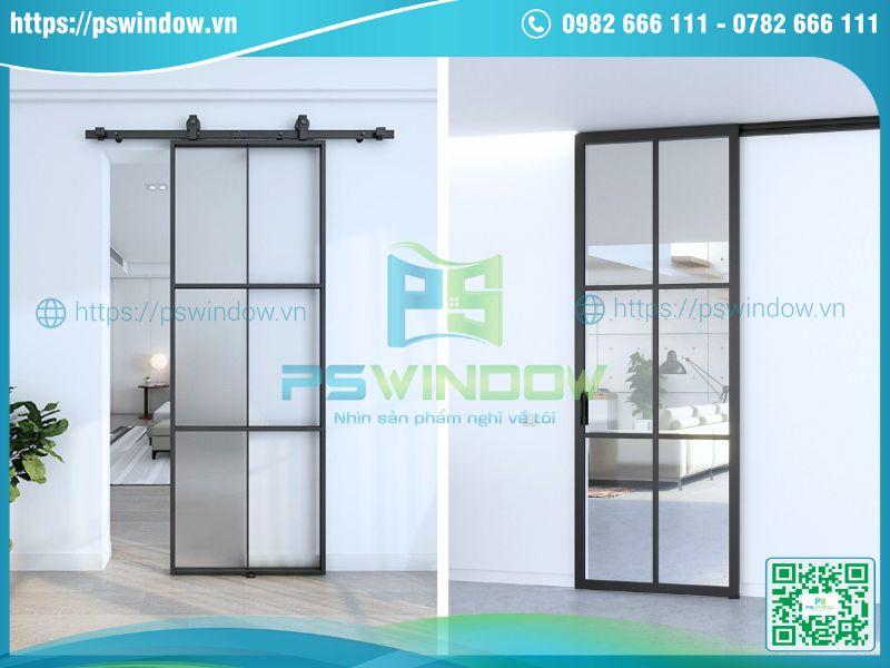 Cửa nhôm kính chia ô 1 cánh mở lùa Cửa nhôm kính chia ô 1 cánh mở lùa