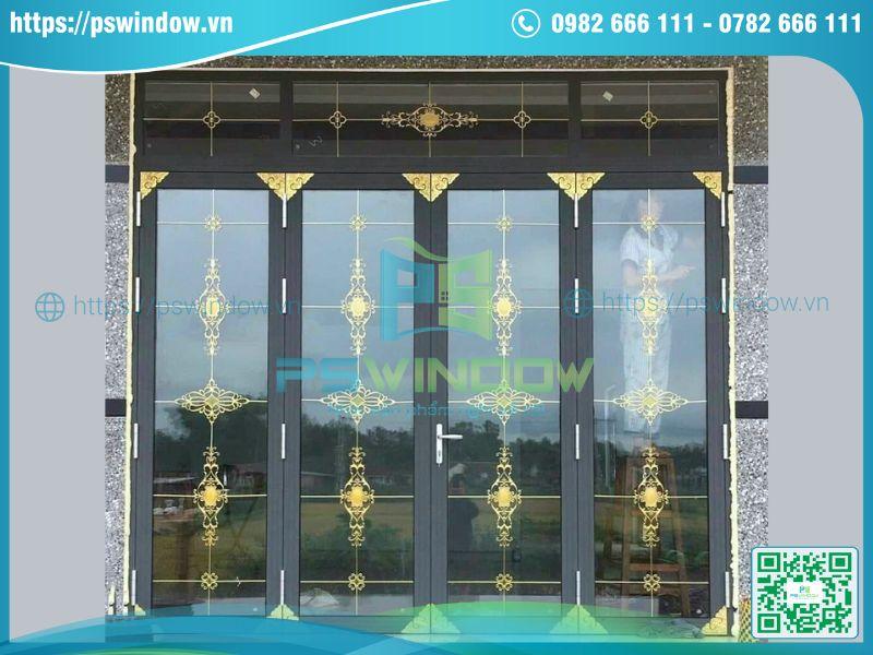 Cửa nhôm kính hoa đồng chia ô Cửa nhôm kính hoa đồng chia ô