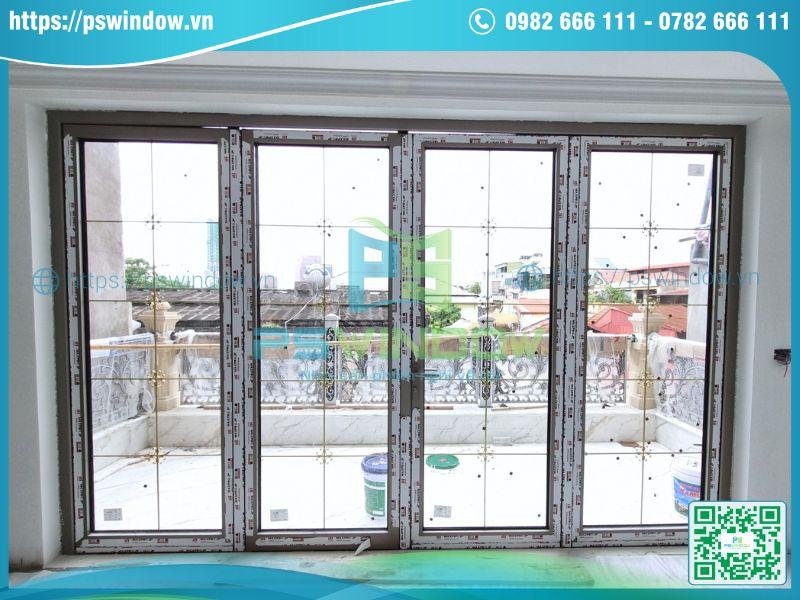 Cửa nhôm kính hộp nan đồng Maxpro cao cấp 4 cánh mở quay Cửa nhôm kính hộp nan đồng Maxpro cao cấp 4 cánh mở quay