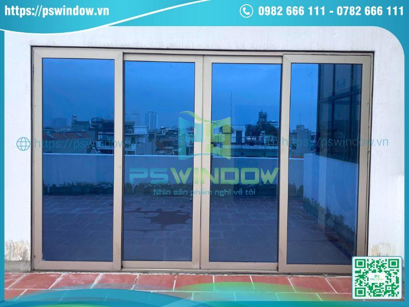 Cửa nhôm Maxpro màu champagne kính solar cao cấp Cửa nhôm Maxpro màu champagne kính solar cao cấp