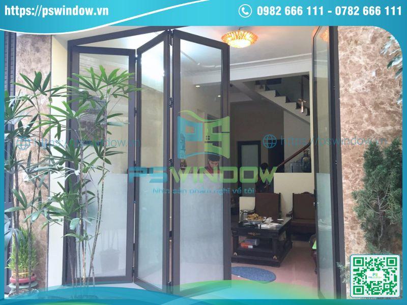 Cửa nhôm Xingfa màu xám ghi xếp trượt 4 cánh Cửa nhôm Xingfa màu xám ghi xếp trượt 4 cánh