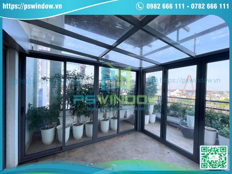 Cửa nhôm Xingfa xám đá 4 cánh mở lùa Cửa nhôm Xingfa xám đá 4 cánh mở lùa