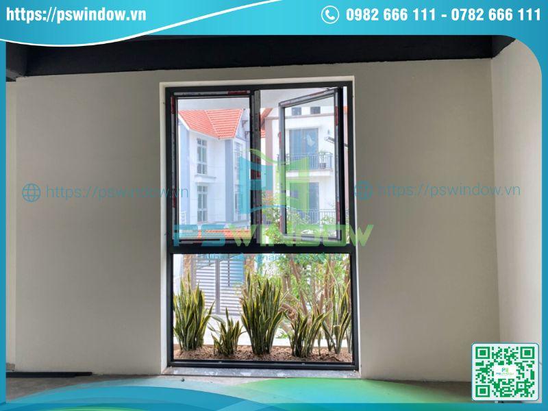 Cửa sổ mở quay và vách kính cố định nhôm Xingfa hệ 55 Cửa sổ mở quay và vách kính cố định nhôm Xingfa hệ 55