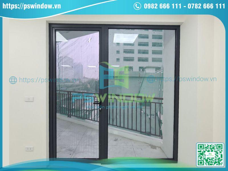 Mẫu cửa đi mở quay 1 cánh kết hợp vách kính cố định Mẫu cửa đi mở quay 1 cánh kết hợp vách kính cố định