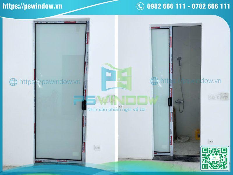 Mẫu cửa lùa nhôm Xingfa 1 cánh kính màu trắng sữa Mẫu cửa lùa nhôm Xingfa 1 cánh kính màu trắng sữa