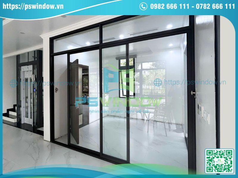 Mẫu cửa lùa 2 cánh fix trên cho nhà phố hiện đại Mẫu cửa lùa 2 cánh fix trên cho nhà phố hiện đại
