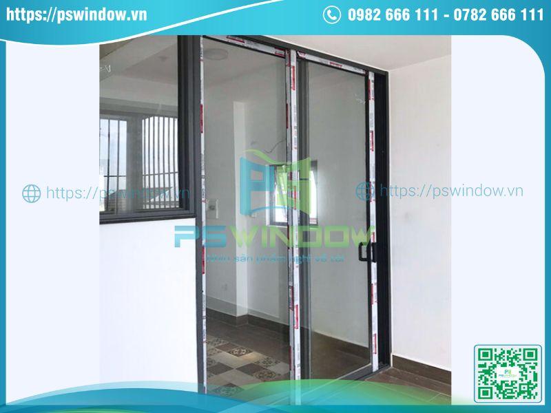 Mẫu cửa lùa 2 cánh thông phòng nhôm Xingfa Mẫu cửa lùa 2 cánh thông phòng nhôm Xingfa