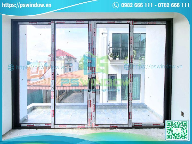 Mẫu cửa lùa 4 cánh nhôm Xingfa tem đỏ Mẫu cửa lùa 4 cánh nhôm Xingfa tem đỏ