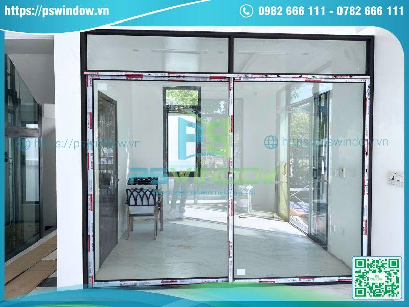 Mẫu cửa lùa nhôm Xingfa 2 cánh fix trên Mẫu cửa lùa nhôm Xingfa 2 cánh fix trên