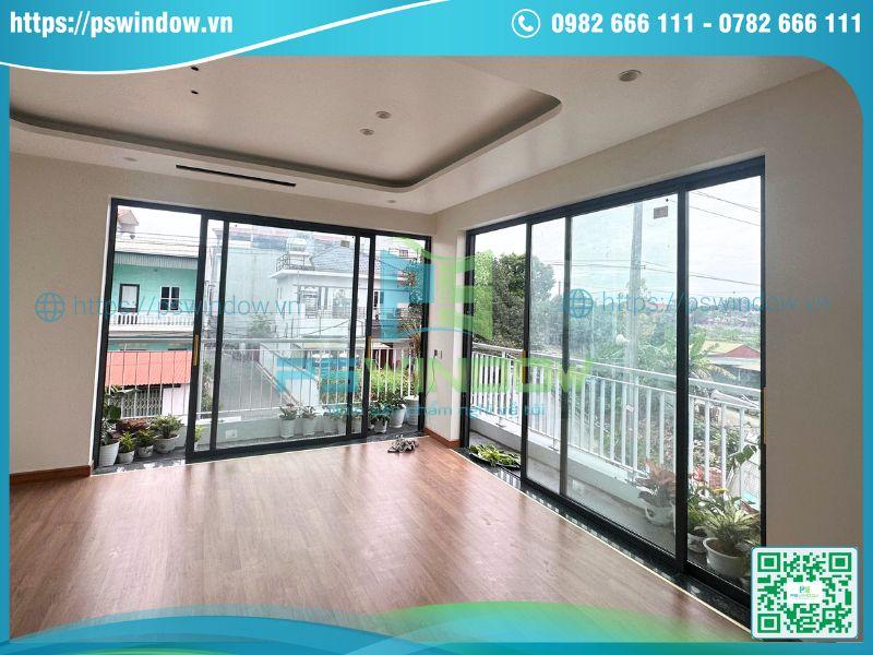 Mẫu cửa lùa Xingfa 2 cánh bản rộng cho ban công Mẫu cửa lùa Xingfa 2 cánh bản rộng cho ban công