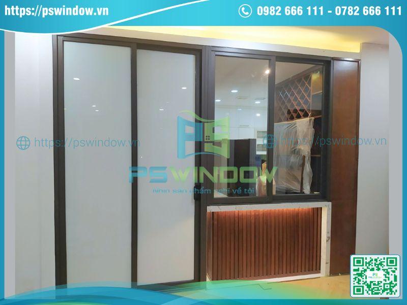 Mẫu cửa lùa Xingfa 2 cánh kính mờ màu trắng sữa Mẫu cửa lùa Xingfa 2 cánh kính mờ màu trắng sữa
