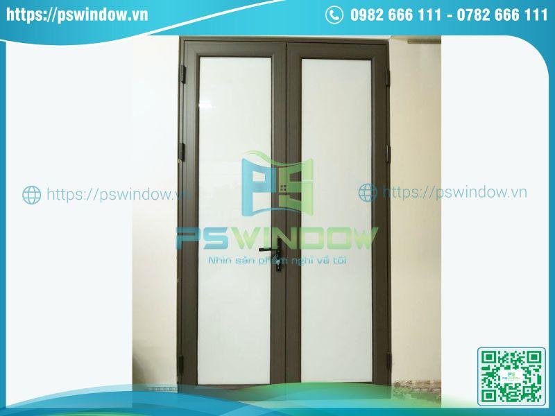 Mẫu cửa mở quay 2 cánh nhôm Xingfa kính mờ Mẫu cửa mở quay 2 cánh nhôm Xingfa kính mờ