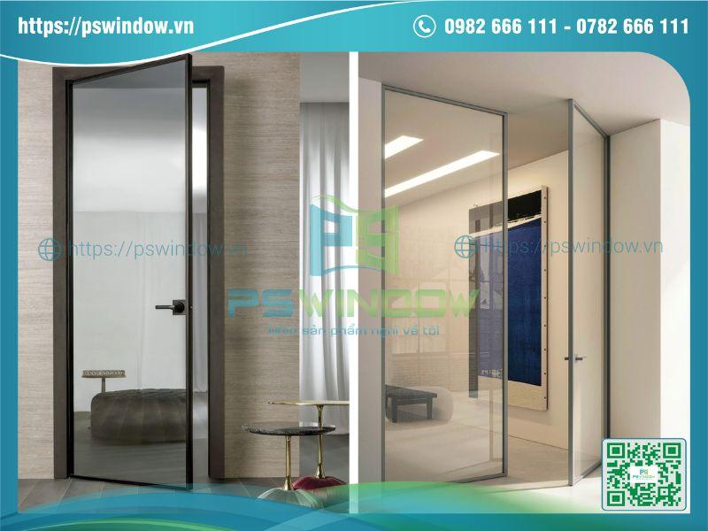 Mẫu cửa mở quay nhôm Romadio thanh mảnh, tinh tế Mẫu cửa mở quay nhôm Romadio thanh mảnh, tinh tế