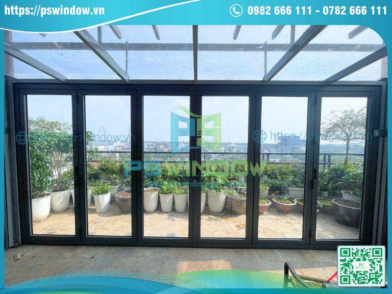 Mẫu cửa nhôm kính cho nhà phố kiểu xếp trượt độc đáo Mẫu cửa nhôm kính cho nhà phố kiểu xếp trượt độc đáo