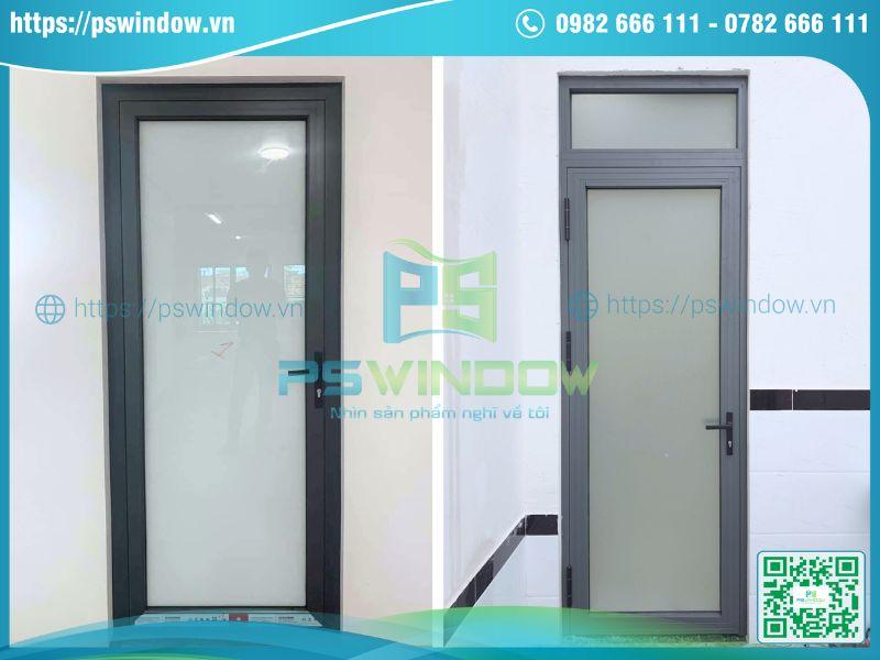 Mẫu cửa nhôm thông phòng kính mờ Mẫu cửa nhôm thông phòng kính mờ