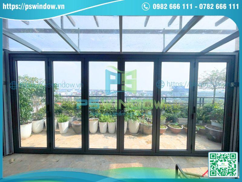 Mẫu cửa nhôm Xingfa xếp trượt 6 cánh Mẫu cửa nhôm Xingfa xếp trượt 6 cánh