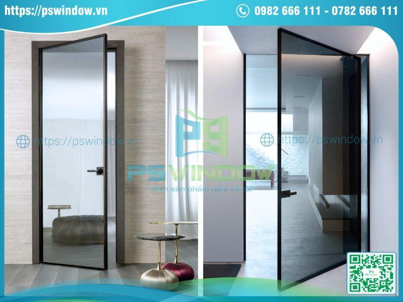 Mẫu cửa slim thông phòng mở quay Mẫu cửa slim thông phòng mở quay