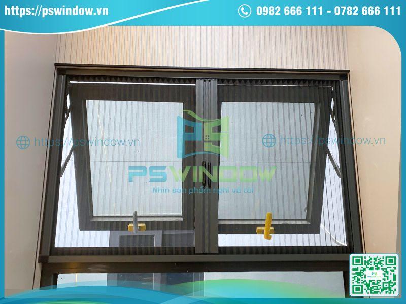 Mẫu cửa sổ mở hất 2 cánh Xingfa có lưới chống muỗi Mẫu cửa sổ mở hất 2 cánh Xingfa có lưới chống muỗi