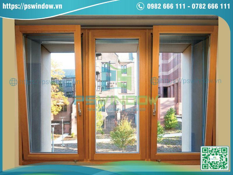 Mẫu cửa sổ mở lật khung nhôm giả gỗ Mẫu cửa sổ mở lật khung nhôm giả gỗ