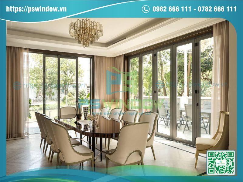Mẫu cửa xếp trượt 5 cánh nhôm Roto nhập khẩu châu Âu Mẫu cửa xếp trượt 5 cánh nhôm Roto nhập khẩu châu Âu