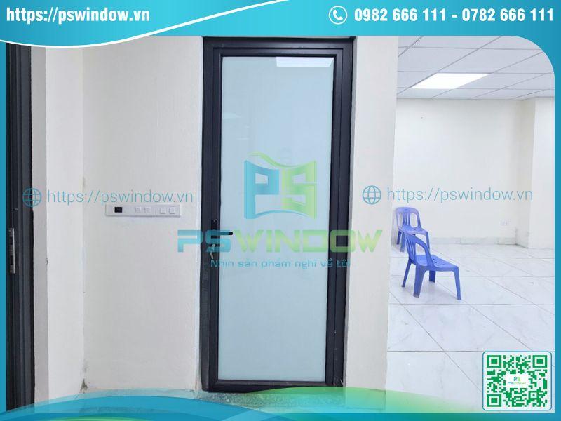Mẫu cửa Xingfa 1 cánh mở quay kính trắng sữa Mẫu cửa Xingfa 1 cánh mở quay kính trắng sữa
