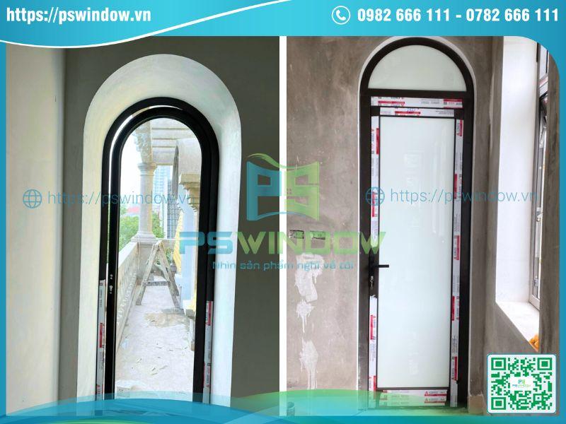 Mẫu cửa Xingfa 1 cánh mở quay uốn vòm Mẫu cửa Xingfa 1 cánh mở quay uốn vòm